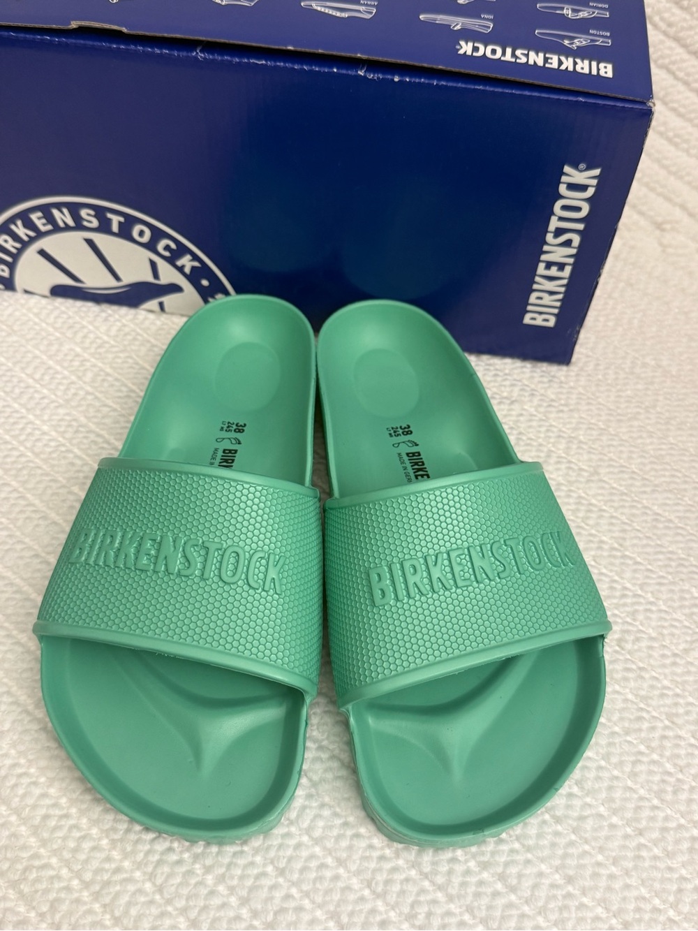 Birkenstock Mint Green Arizona EVA Slide Sandals
